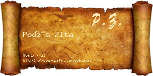 Poós Zita névjegykártya