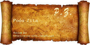 Poós Zita névjegykártya