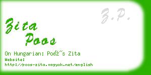 zita poos business card